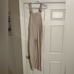 Tan and white jumpsuit